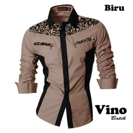 Baju Pria Kmj Batik Vino Pdk Ao Khaki