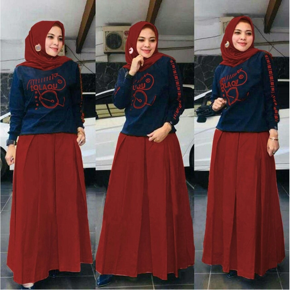 Baju Korea St Naomi Ra Maroon