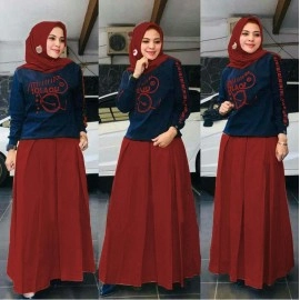 Baju Korea St Naomi Ra Maroon