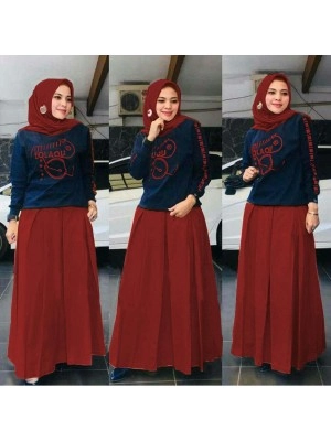 Baju Korea St Naomi Ra Maroon