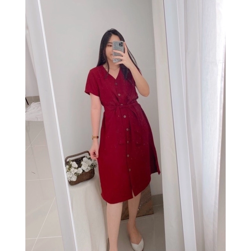 Baju Korea Drs Clarisa Oz Maroon