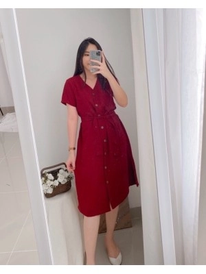 Baju Korea Drs Clarisa Oz Maroon