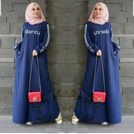 Baju Korea Hj Maxi Adira Vb Navy