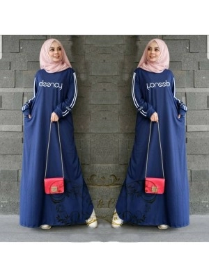 Baju Korea Hj Maxi Adira Vb Navy