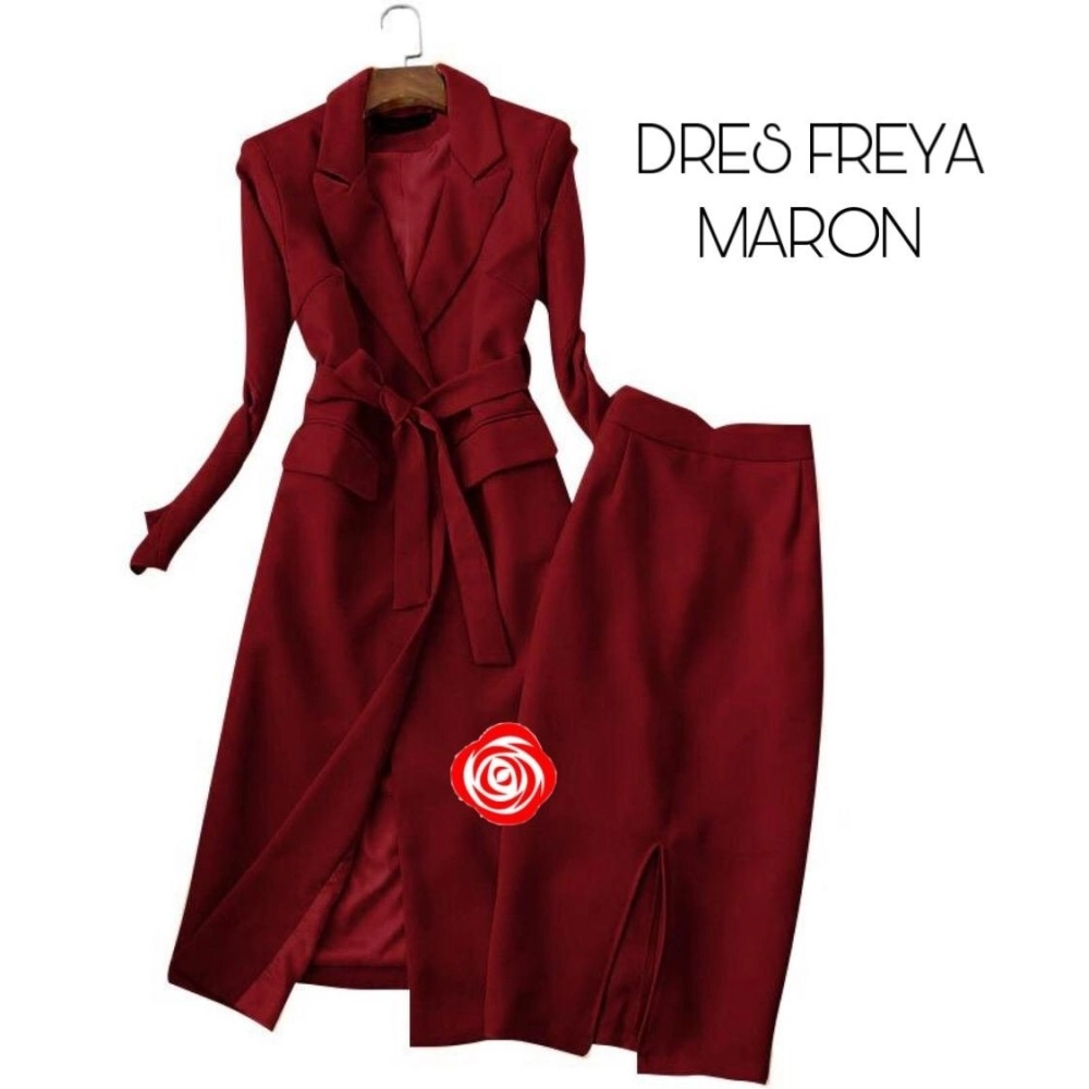 Baju Korea St Rok Freya Su Maroon
