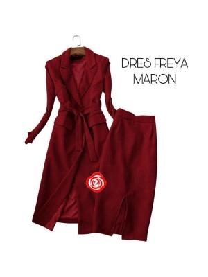 Baju Korea St Rok Freya Su Maroon