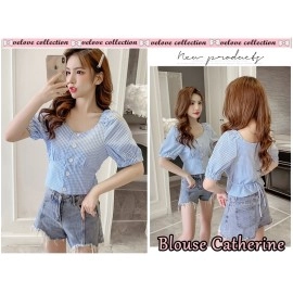 Baju Wanita Blouse Catherine Vl Biru