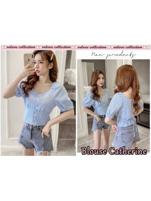 Baju Wanita Blouse Catherine Vl Biru
