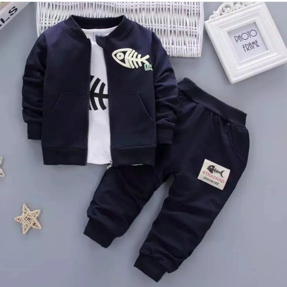 Baju Anak Kd St Fishbone Ch Navy