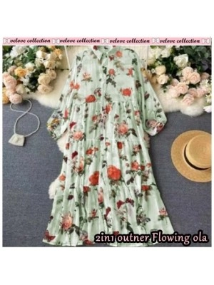 Baju Wanita Outer Flowing Ola Vl Toska