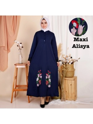 Baju Wanita Hj Maxi Alisya Ks Navy