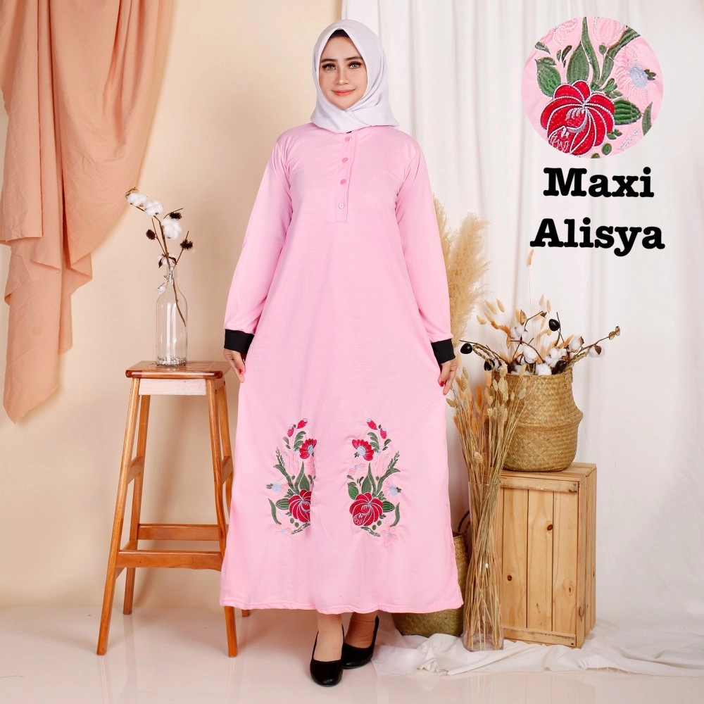 Baju Wanita Hj Maxi Alisya Ks Pink