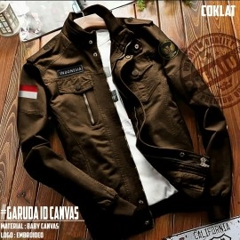 Baju Pria Jkt Garuda Canvas Jc Coklat