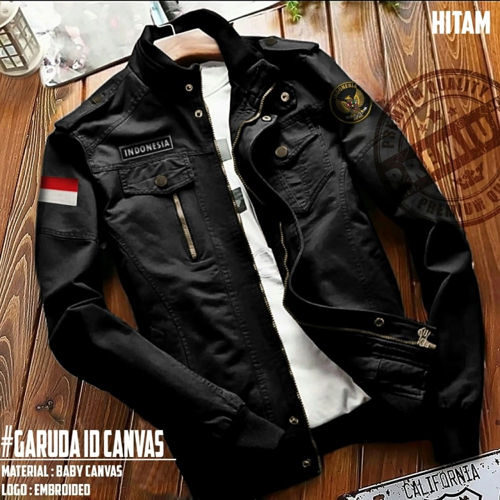 Baju Pria Jkt Garuda Canvas Jc Hitam