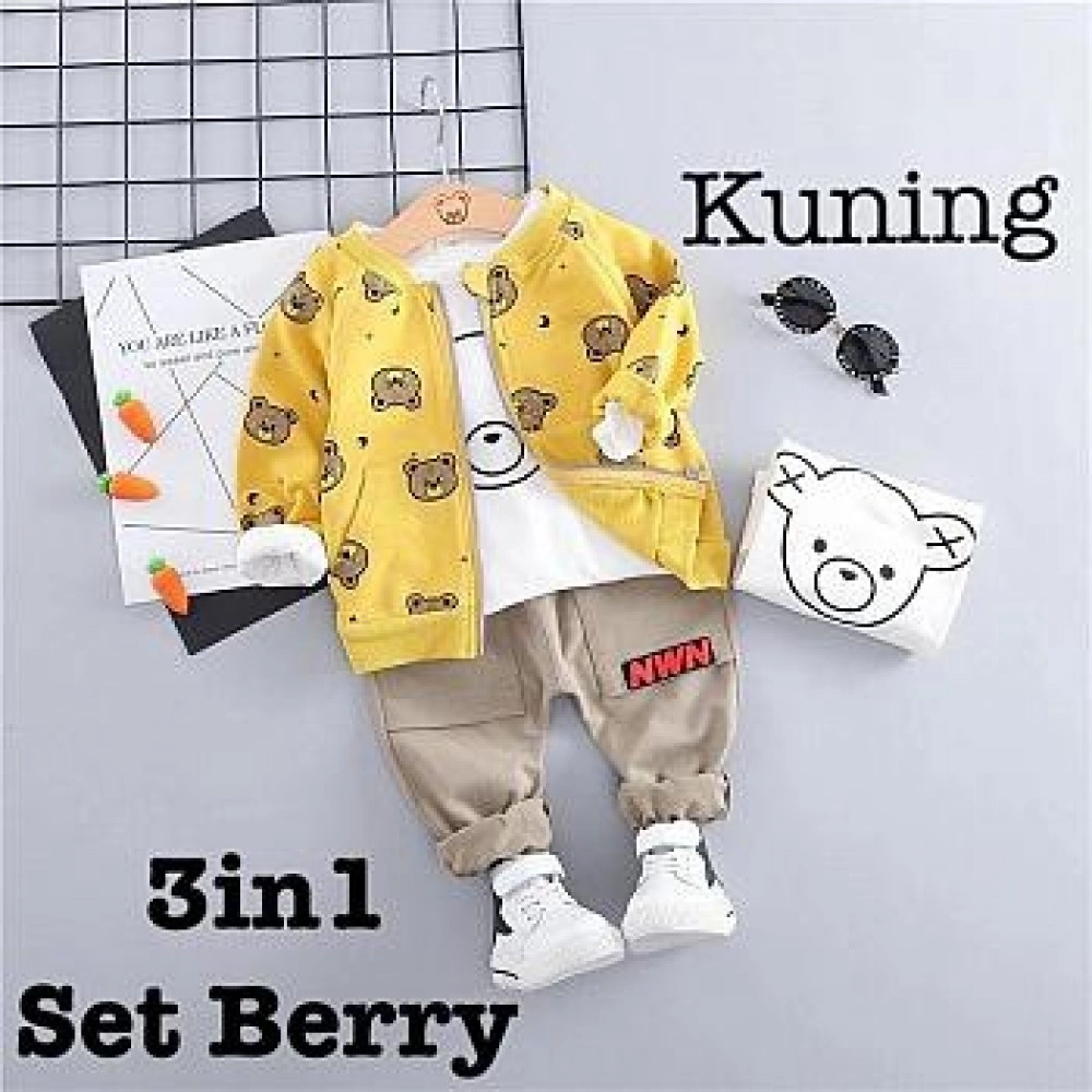 Baju Anak Kd St 3In1 Berry Ks Kuning Baju Anak Kd St 3In1 Berry Ks Kuning