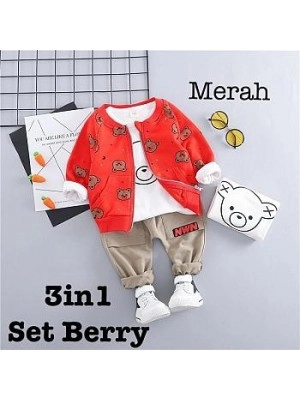 Baju Anak Kd St 3In1 Berry Ks Merah