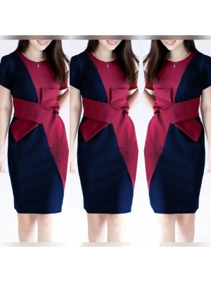 Baju Korea Drs Twotone Scuba Hn Navy