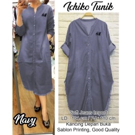 Baju Korea Tunik Jeans Hm Us Navy