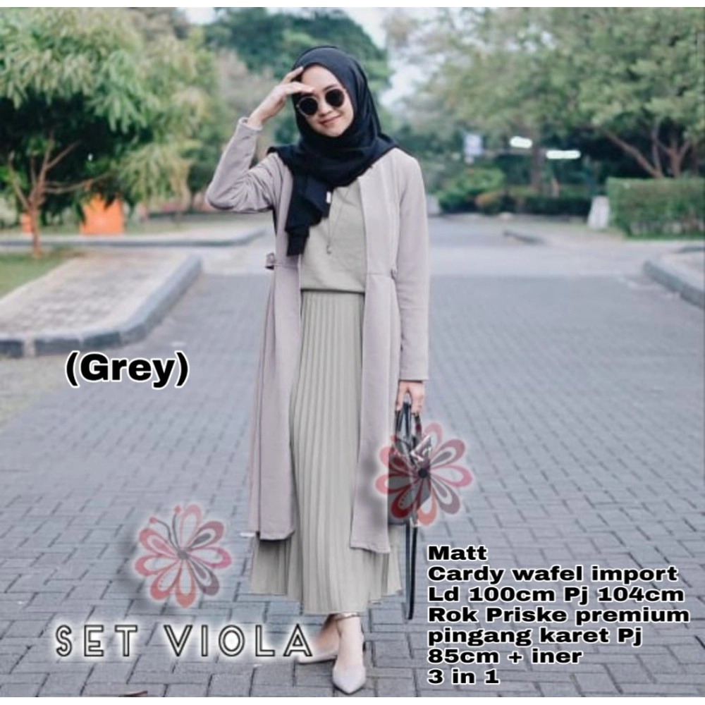 Baju Korea Hj St Viola Us Gray