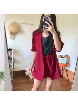 Baju Korea St Blazer Megumi Hs Maroon