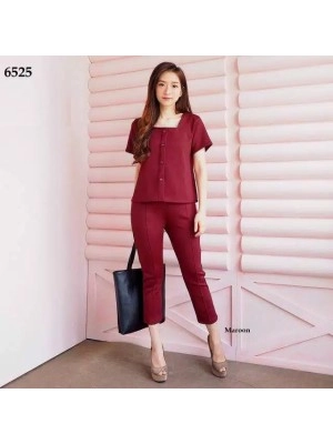 Baju Korea St Scuba Qween Hs Maroon