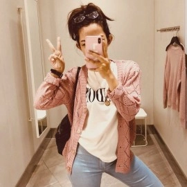 Baju Korea Cardi Wajik Ra Rajut Dusty