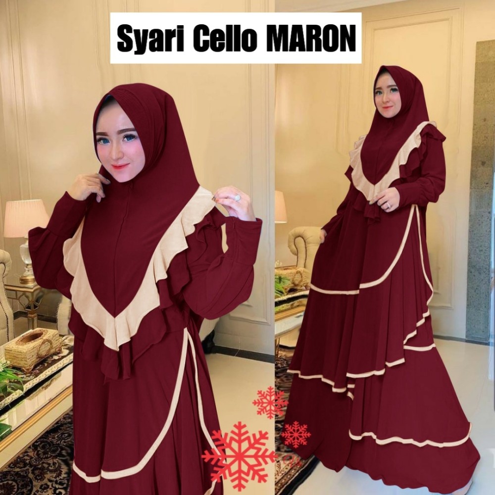 Baju Korea Hj Syari Cello Vs Maroon