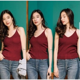 Baju Korea Top Tengtop Import Ra Maroon