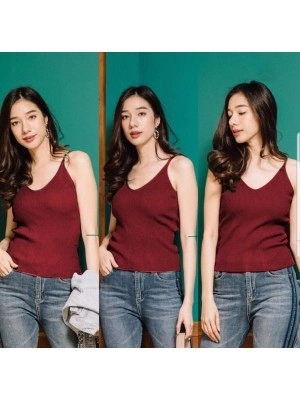 Baju Korea Top Tengtop Import Ra Maroon