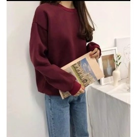 Baju Korea Sw Plain Pull Go Maroon