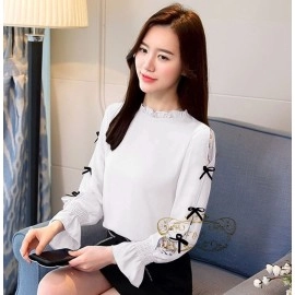 Baju Korea Blouse Calya Ff Putih