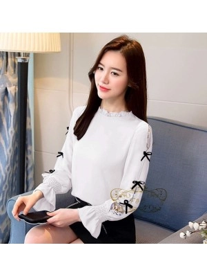 Baju Korea Blouse Calya Ff Putih