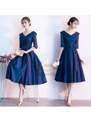 Baju Korea Drs Esmeralda Ff Navy