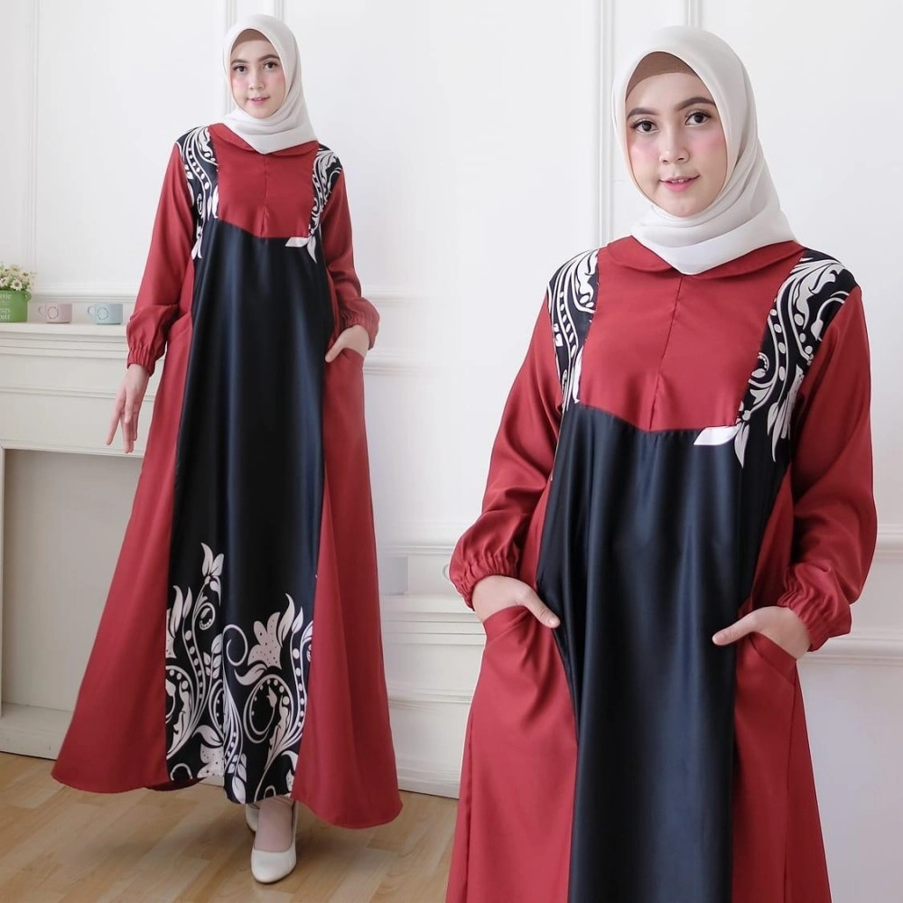 Baju Korea Hj Maxi Syakila On Maroon Baju Korea Hj Maxi Syakila On Maroon