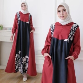 Baju Korea Hj Maxi Syakila On Maroon