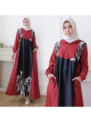 Baju Korea Hj Maxi Syakila On Maroon