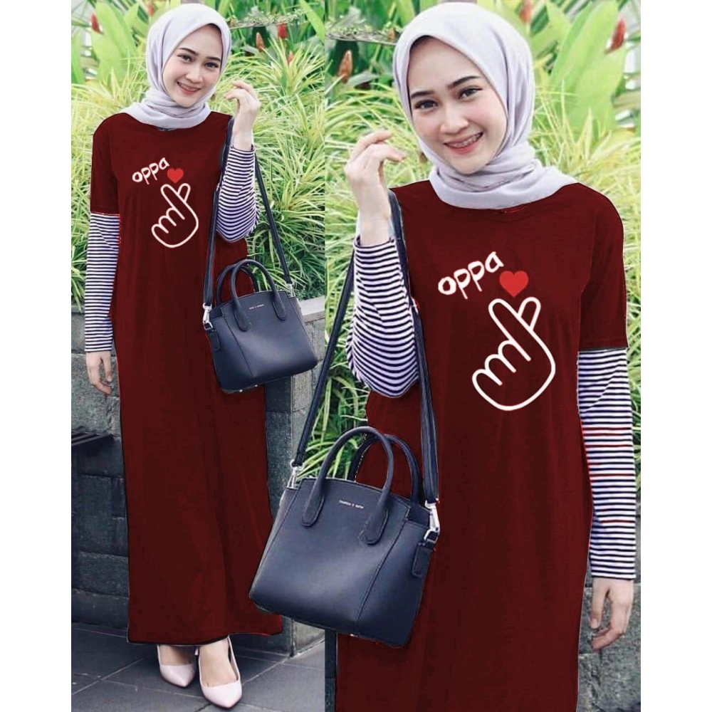 Baju Korea Hj Maxi Cesse Oppa Vs Maroon Baju Korea Hj Maxi Cesse Oppa Vs Maroon