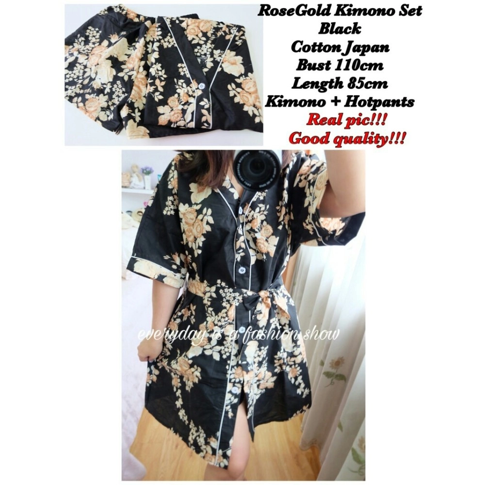Baju Korea St Kimono Rosero Hitam