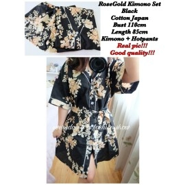 Baju Korea St Kimono Rosero Hitam