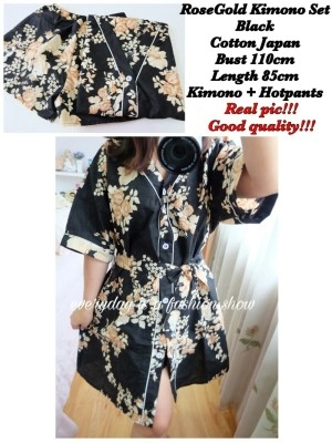 Baju Korea St Kimono Rosero Hitam