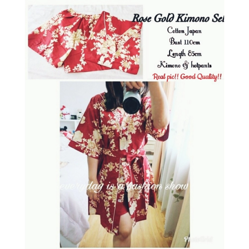 Baju Korea St Kimono Rosero Maroon