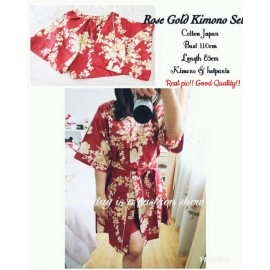 Baju Korea St Kimono Rosero Maroon