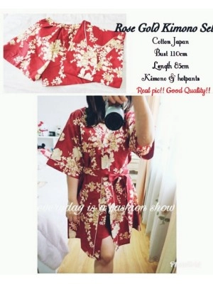 Baju Korea St Kimono Rosero Maroon