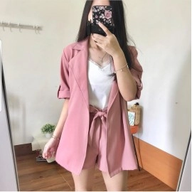 Baju Korea St Blazer Megumi Hs Pink