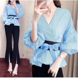 Baju Korea Kimono Rena Salur Blue