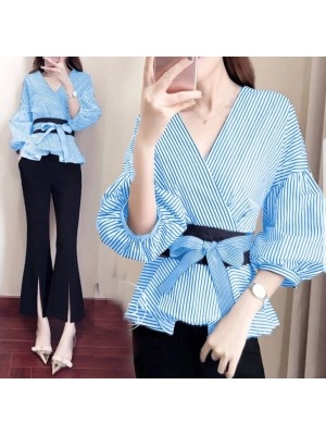 Baju Korea Kimono Rena Salur Blue