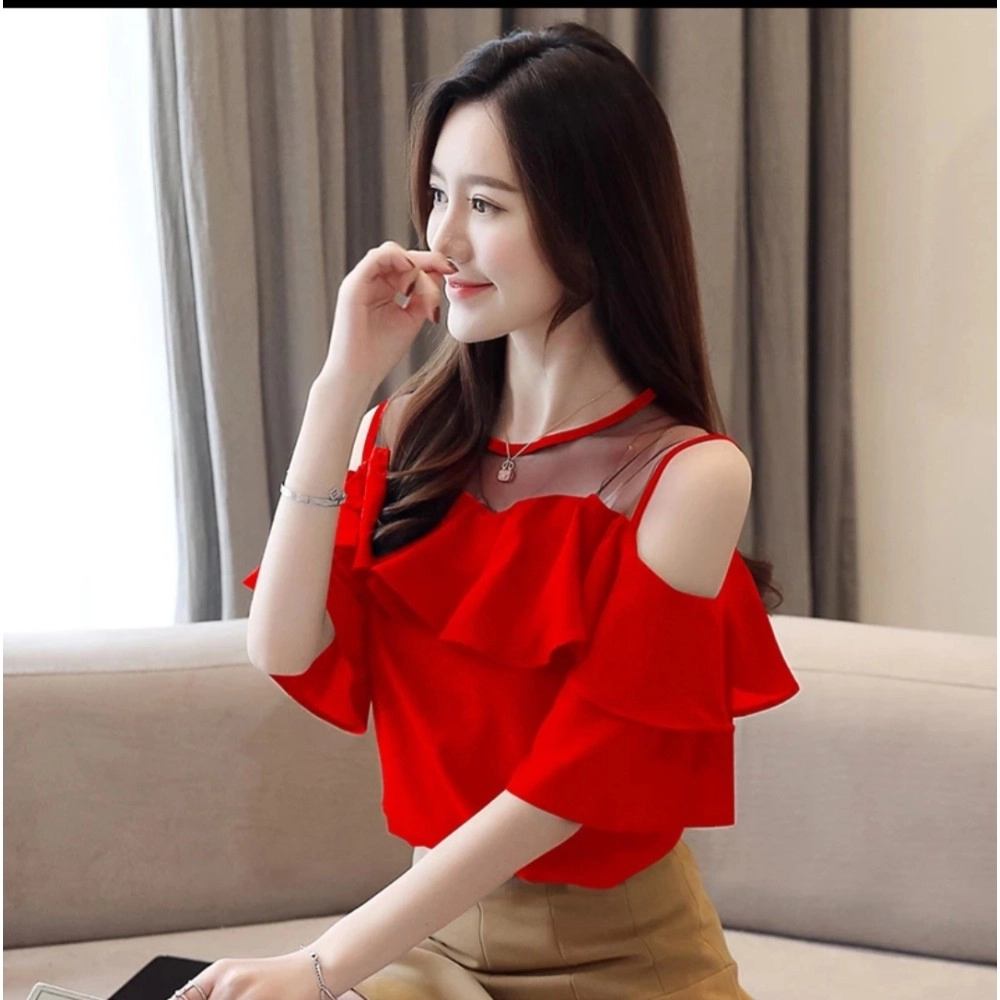 Baju Korea Top Miss 518 Red
