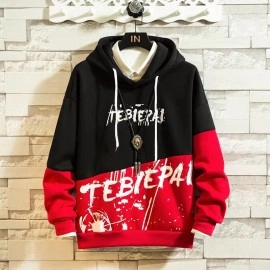 Baju Pria Sw Hoodie Tebie Hitamerah