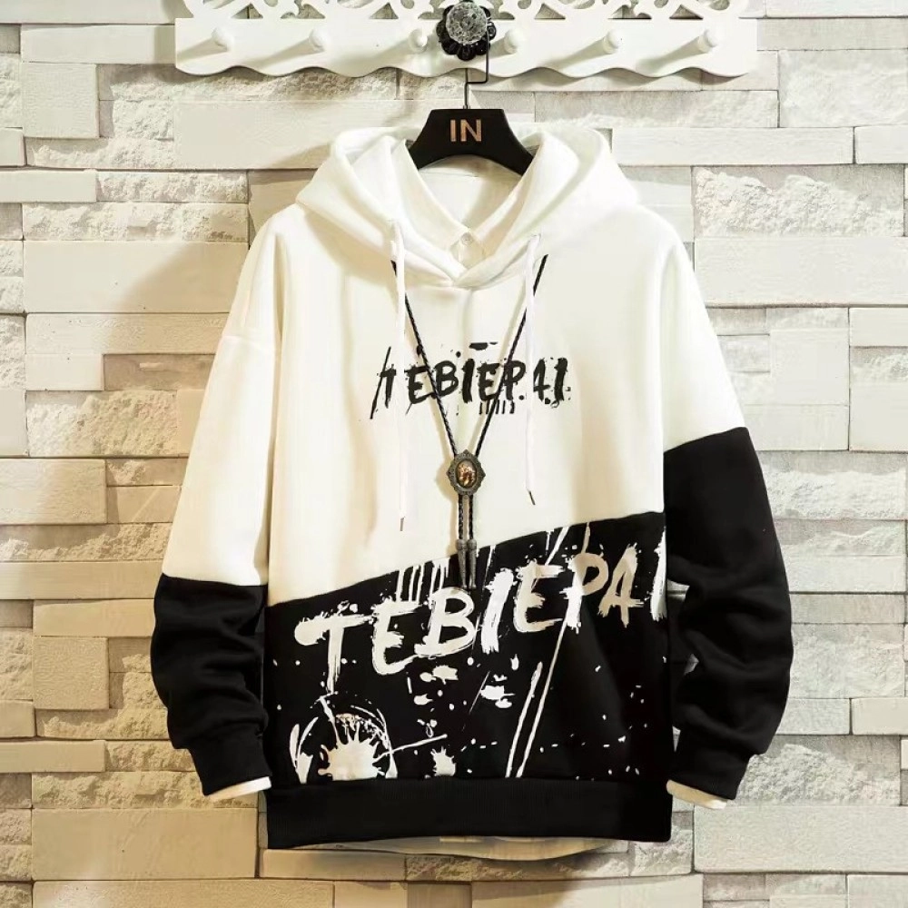Baju Pria Sw Hoodie Tebie Putihitam