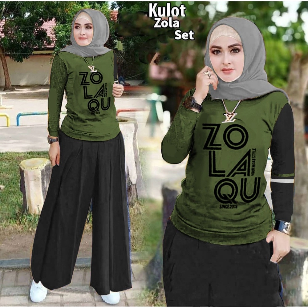 Baju Korea St Kulot Zola Armyhitam
